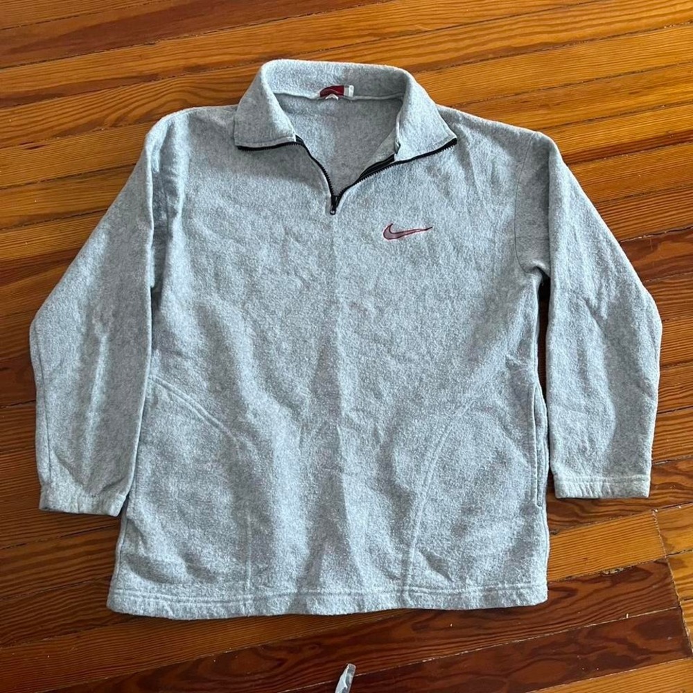 1990s Vintage Nike Center Logo Fleece Quarter Zip size S-M